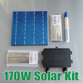 170W DIY Solar Panel Kit 6x6 156 Polycrystalline Poly solar cell tab wire Bus wire Flux