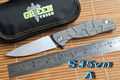 Green thorn S35vn blade F95 Flipper 95 folding knife bearing Titanium carbon fiber outdoor camping hunting