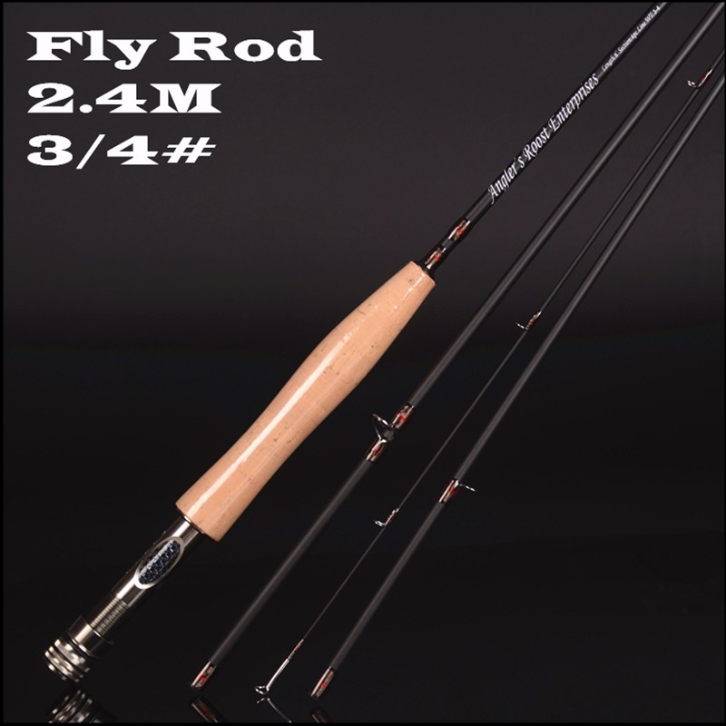 High carbon fly fishing rod 2.4 m 2.58 meters 4 section line wt 3/4 4/5 fishing rod fly rod fishing tackle