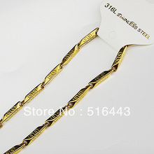 Never Fade Men s Necklace 316L Stainless Steel Women Mens Costume Pattern Gold Geometry Chain Necklace