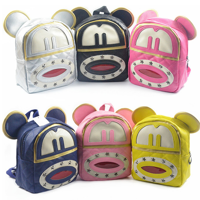 Mickey Star Rivets Kid Backpack Children School Ba...