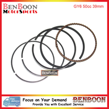 GY6 50cc 39mm PISTONG RING SET 4T 139QMA/QMB Chinese Scooter Parts ATV Parts Znen Baotian Peace Taotao Icebear UM Free Shipping