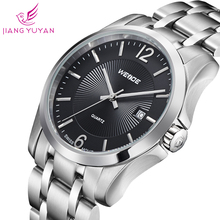 Dropship de moda causal WEIDE del reloj de acero completo movimiento de cuarzo relojes hombres analógico calendario reloj de pulsera de un año de garantía le29