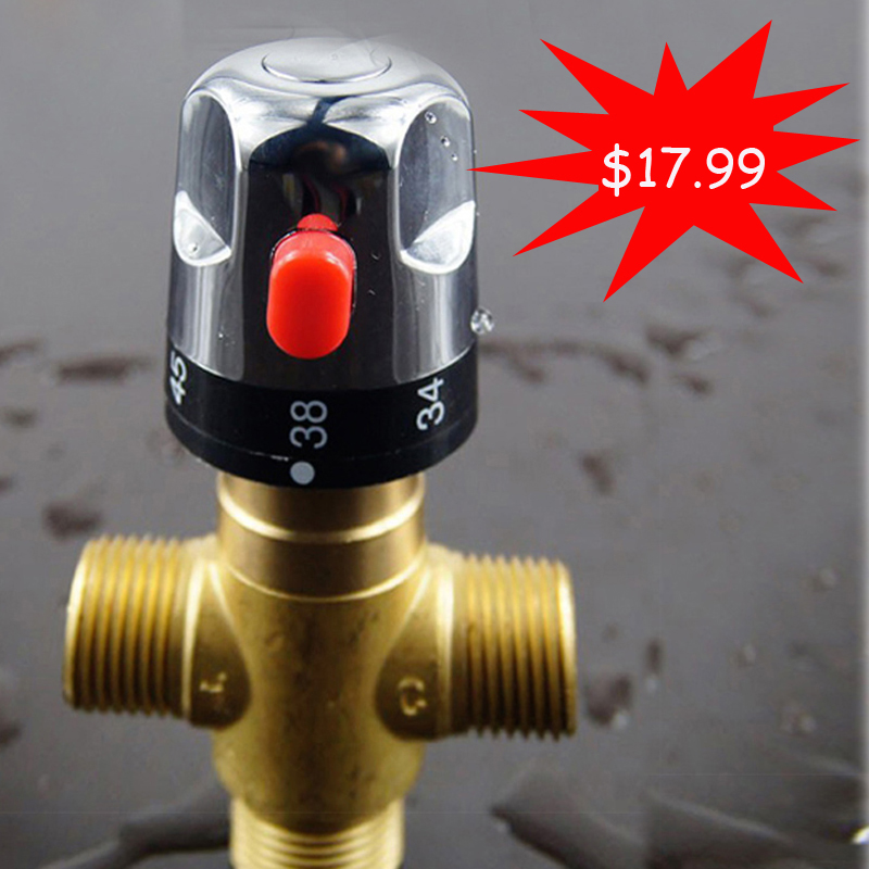 Brass Luxury Thermostatic Mixing Valve Temperature Control Valve for