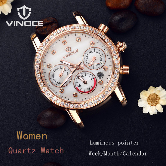 2015 Fashion Women's Watch New Red Leather Strap Quartz Watch Three Noodle Waterproof Women Watches Fashion Gift Watch B481