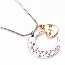 2015 New moon and heart necklaces DIY necklace pendants love style zinc alloy pendants jewlery Wholese