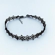Envío Gratis 2016 Vintage Negro Poliéster Flor Collares Declaración Mujeres Collares Joyas Para La Mujer Moda Caliente