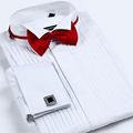 Men s Dress Shirts French Cuff Pink White Black Long Sleeved Business Casual Shirt Slim Fit