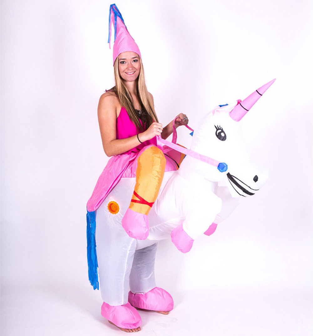Adultes Enfants Halloween costume Gonflable Licorne Dinosaure Costume pour Femme Airblown Gonflable T rex Parti Princesse