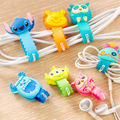 10pcs lot Lovely Stitch Donald Duck Cartoon Cable Winder Headphone Earphone Cable Wire Organizer Cord Holder