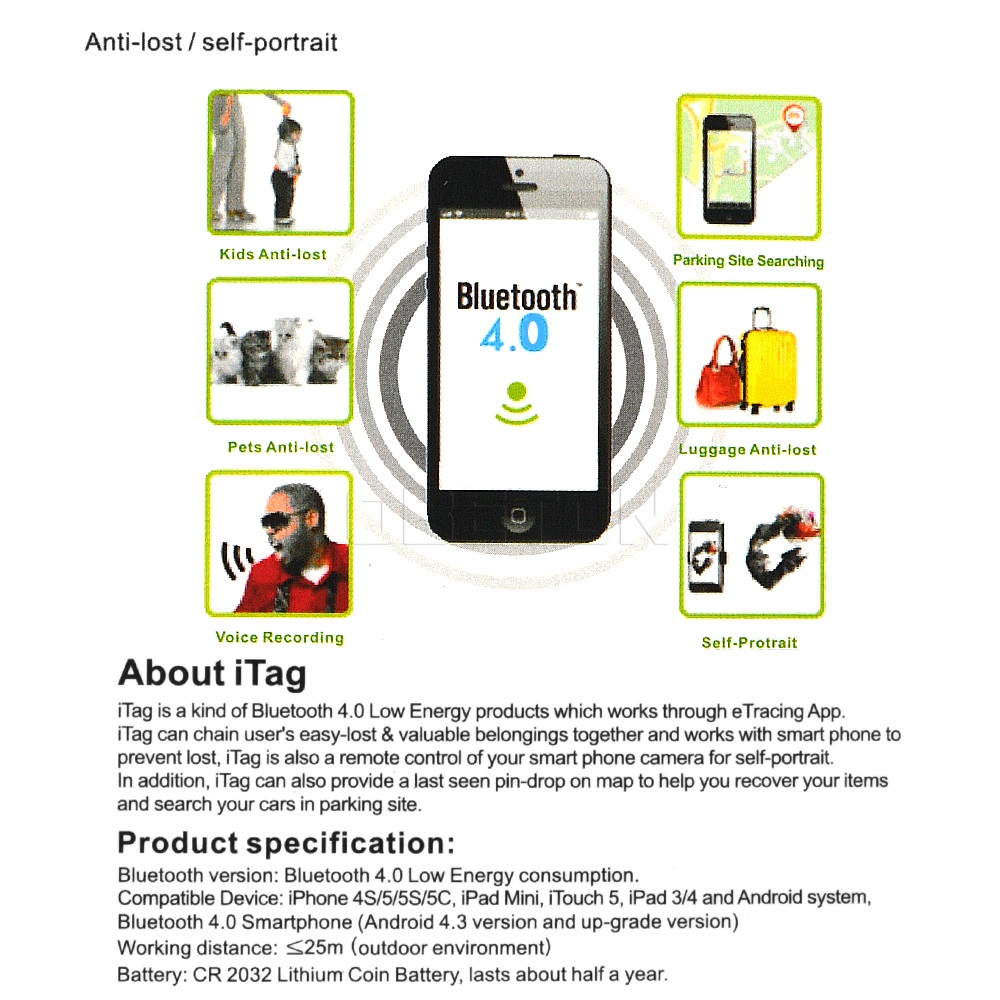 2015 Smart Tag Bluetooth Tracker Child Bag Wallet Burglar Alarm Key Finder GPS Locator Alarm 4