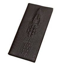3D design Crocodile pattern Men vintage Cowhide genuine leather long wallet,famous designer brand male handmade alligator purse