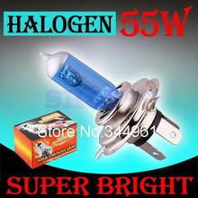 H4 55W 12V Super White Fog Lights Halogen Bulb High Power Car Headlight Lamp Car Light Source parking Head auto 6000K