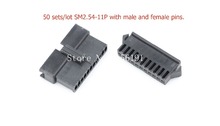 50 Set/lot 11 Pin SM2.54-11P JST 2.54mm series, SM-11P Multipole Connector plug, With male and female PINS