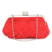 A46 lace cutout red bridal cheongsam bag day clutch