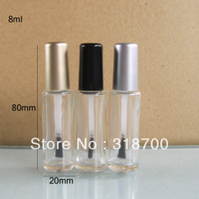 200pcs/lot 8ml Empty Nail polish Bottle Transparent nail enamel bottle with brush cap