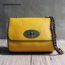 New Arrival Ladies Shoudler Bags Women Genuine Leather Messenger Bags with Chain Candy Color Evening Party Bag Crossbody Bag