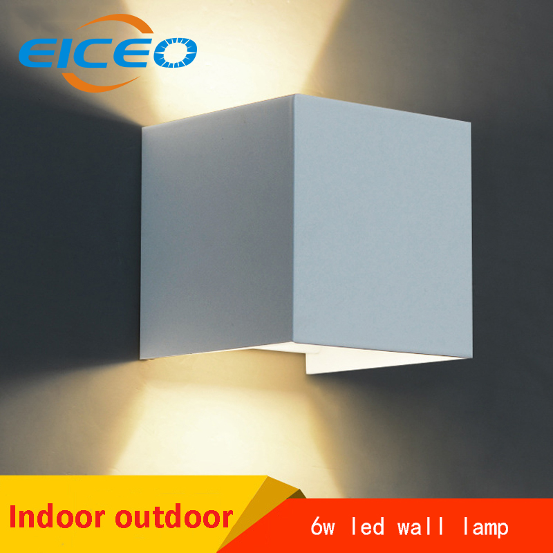 6W Led Indoor wall lamp Surface Mounted Cube Led wall light,White/Black up and down wall light Indoor lighting