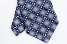 NT0152 Gray White Plaid Smooth Man s Wedding Business Luxury Tie Jacquard Woven Classic Silk Polyester