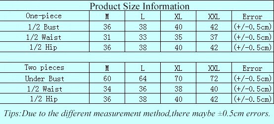 Product size information