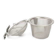 Durable 4 5cm Silver Reusable Stainless Mesh Herbal Ball Tea Spice Strainer Teakettle Locking Tea Filter