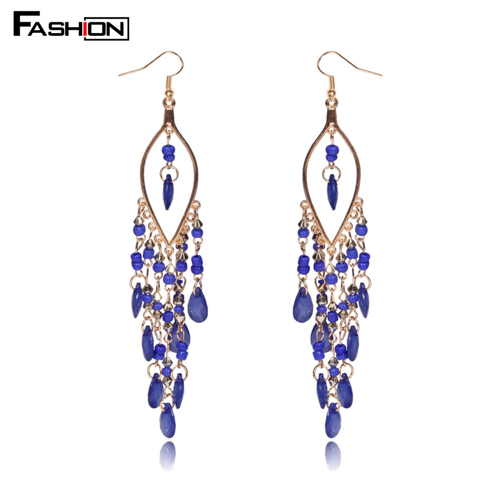 2015 Trendy Bead Metal Drop Earring Fine Jewelry C...