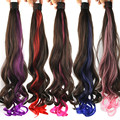 21 65 New fashion women horsetail color dye bundle long curly hair ponytail hairpieces purple fake