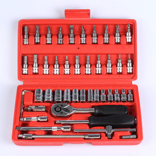 46pcs Socket Set 1/4″ Car Repair Tool Ratchet Wrench Spanner Set Hand Tool Combination Bit Set Tool Kit Free shipping