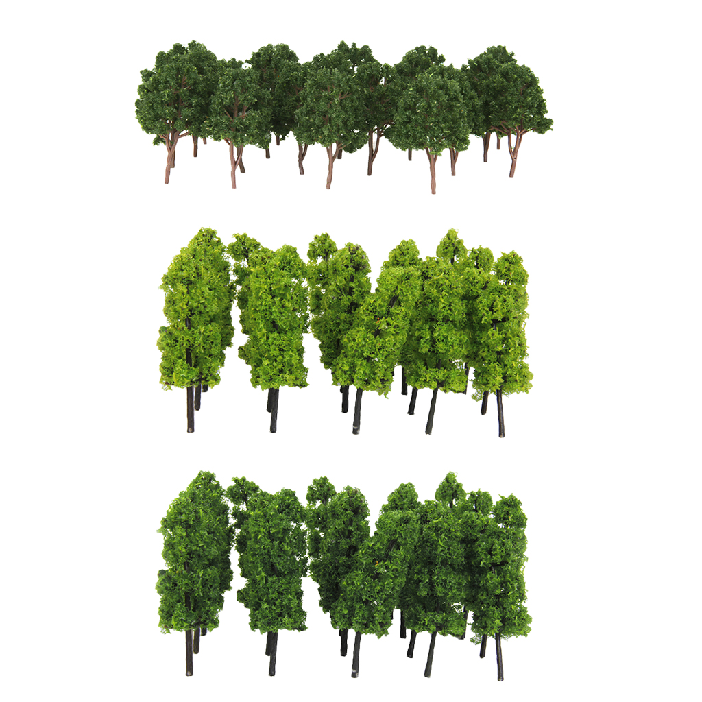 30x 1/100-1/150 HO N Scale Model Fir Trees for Train Layout Accessories Supplies 