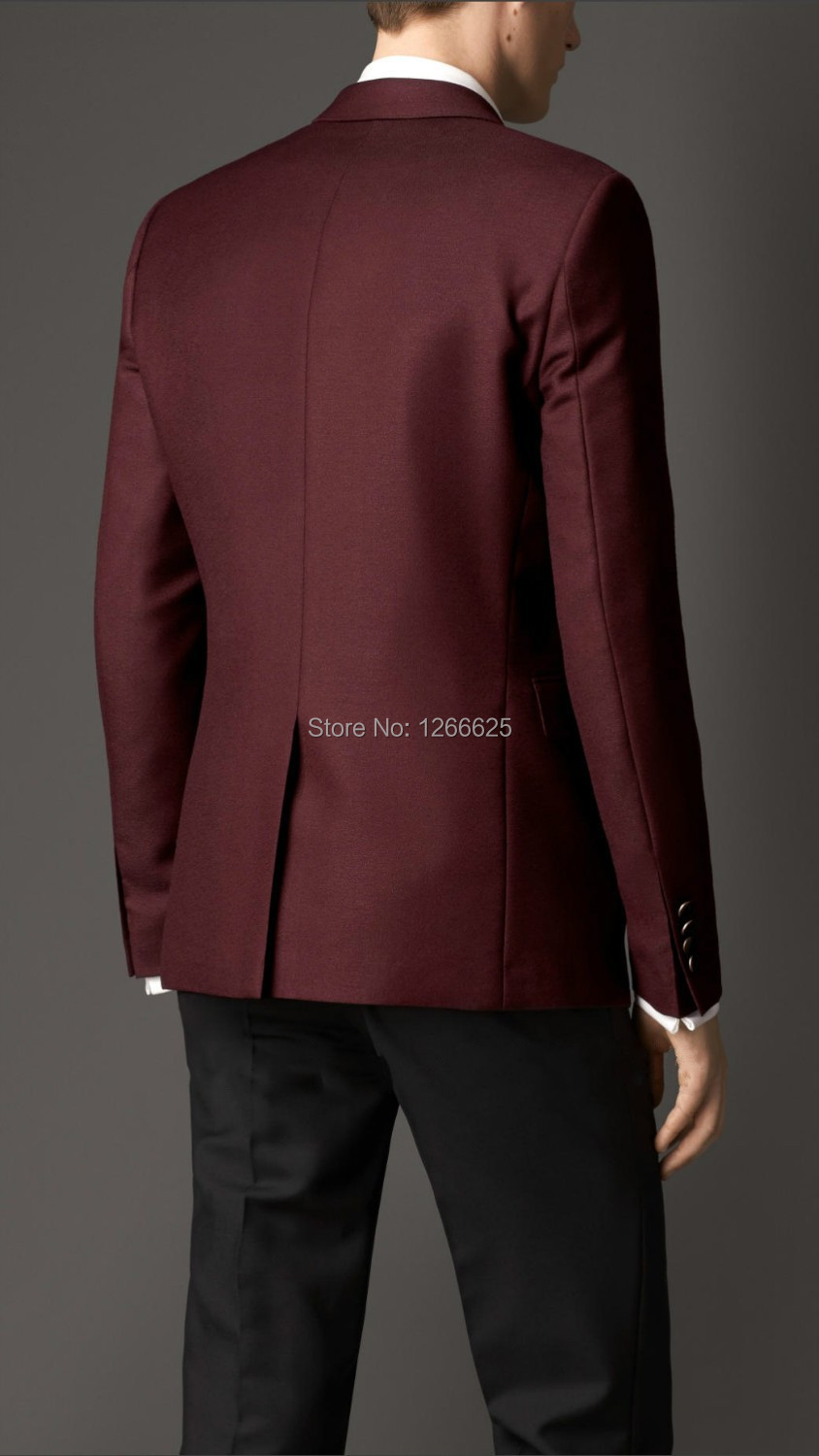 Aliexpress.com : Buy 2015 Fashion Men Dark Red Tuxedo Black Peak
