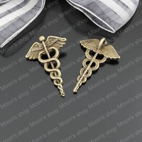 (23070)Alloy Findings,charm pendants,Antiqued style bronze tone Wing Stick 20PCS