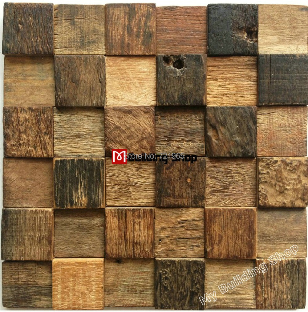 Natural wood mosaic tile NWMT058 kitchen backsplash tiles 3D wood