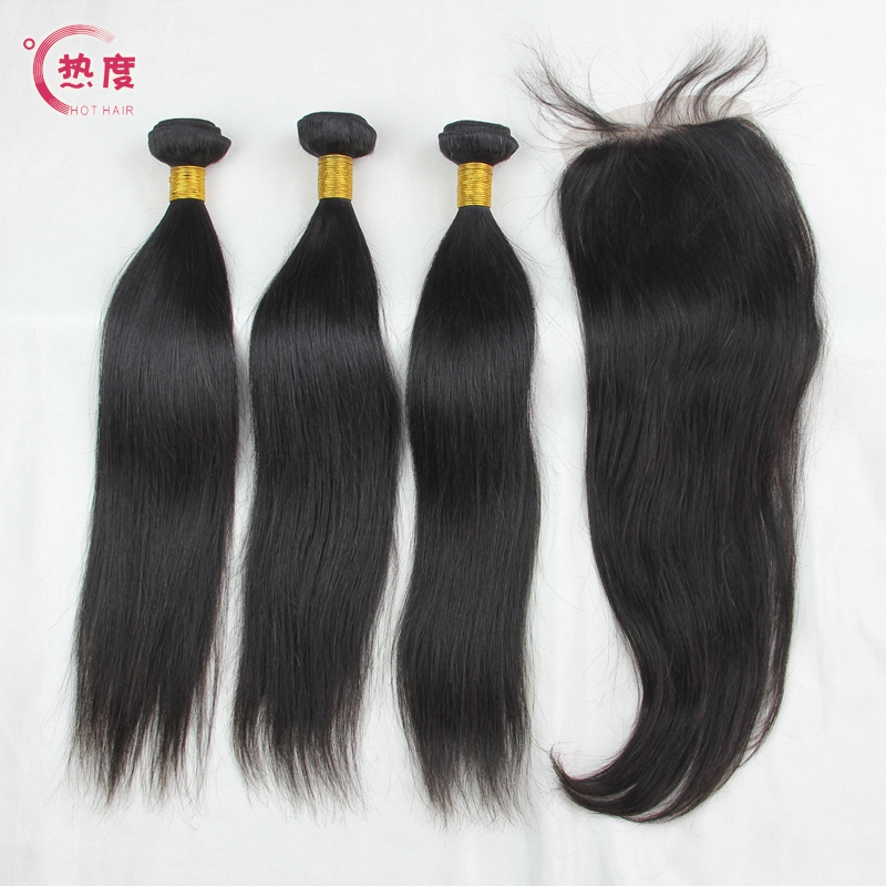 Top Grade 6A Brazilian Virgin Hair With Closure 3 Bundles Human Hair Weave With Closure Brazilian Body Wave With Closure