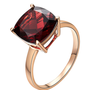 Cushion cut ruby engagement rings