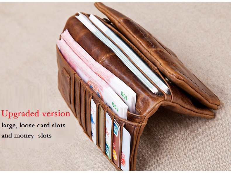 Hot Sales 2015 New Brand Men's Casual Long Wallet Genniune Leather