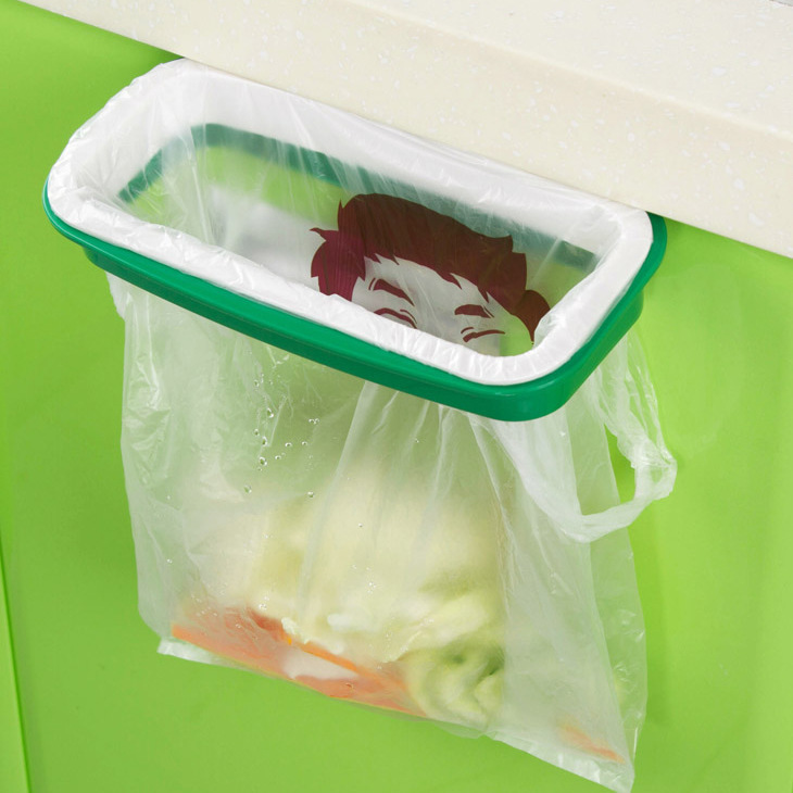 HD Can wash the kitchen door back type ambry trash can support garbage bags to receive