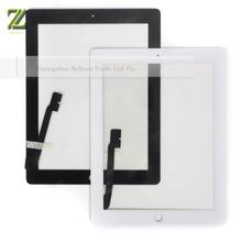 White Black Touch Screen For Apple Ipad 3 Screen With Home Button For Ipad 3 Screen Touch Digitizer 50Pcs+Free protector film