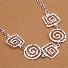 Free Shipping Wholesale 925 Silver Necklaces Pendants 925 Silver Fashion Jewelry Thread Necklace SMTN350