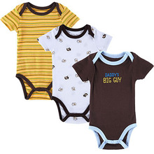 3 PCS LOT Carters Baby Boy Clothes Newborn Baby Romper Set Short Sleeved Cotton Baby Romper