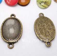 free shipping!!! Bulk 500pcs/lot 13*18mm oval Antique bronze cabochon settings pendant trays jewelry findings