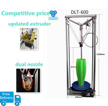 He3D dual nozzle head delta 600 3d printer kit optional heatbed large print size