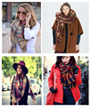za major Winter 2015 Tartan Scarf Desigual Plaid Scarf cuadros New Designer Unisex Acrylic Basic Shawls