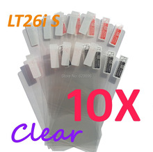 10pcs Ultra Clear screen protector anti glare phone bags cases protective film For SONY LT26i Xperia