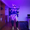 AS90 Ballroom dance led costumes robot costume men women stage model show wear party bar dress