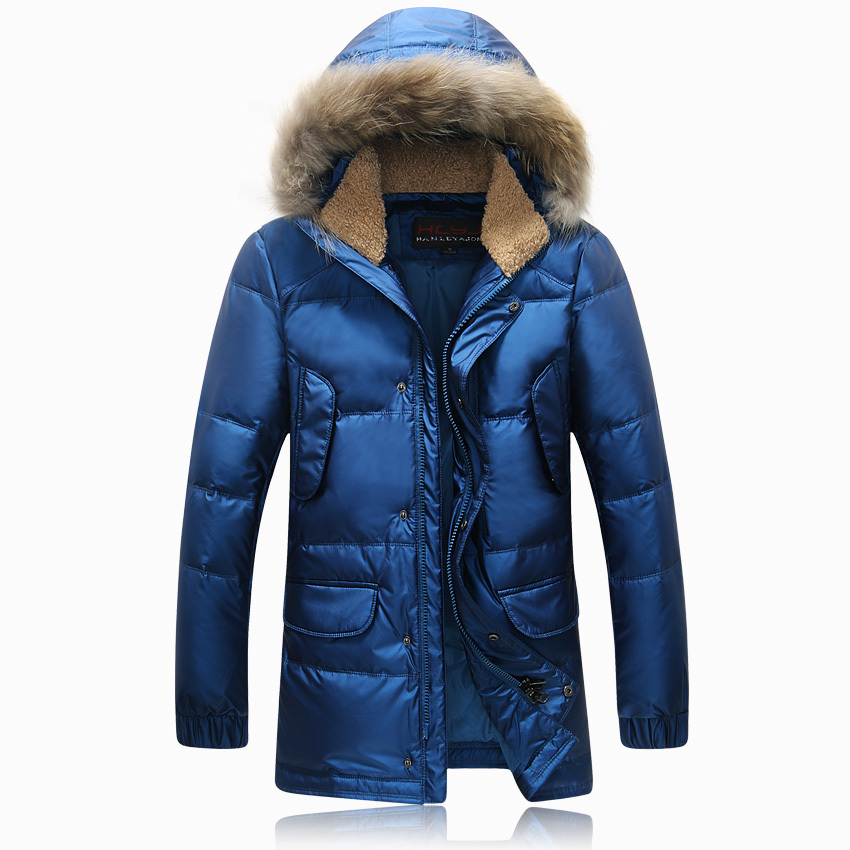 2015 Thick Warm Duck Down Winter Jacket Men Fur Collar Winter Parkas Hooded Coat Outdoor Down Jacket 50off