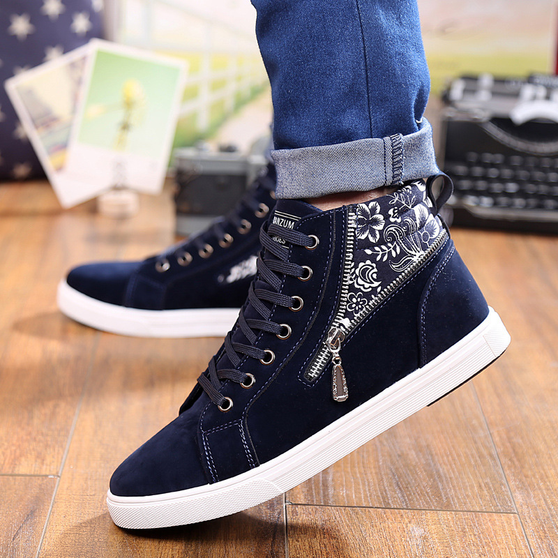 2015 wholesale Fashion New Winter Men Front Lace Up Casual Ankle Boots Winter Sport Men Shoes