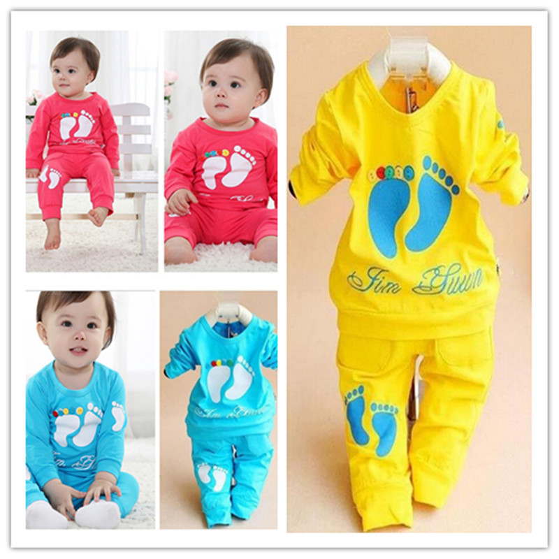 2015 New 2PCS set baby clothing 100 Cotton brand New Long Sleeve 0 2 years old
