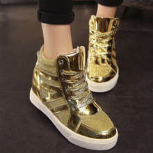 Women Boots Mixed Colors Wedge Concealed Heel High Top Platform Ankle Boots Lace-Up Wedge Double Zipper Shoes Size 35-39 S44
