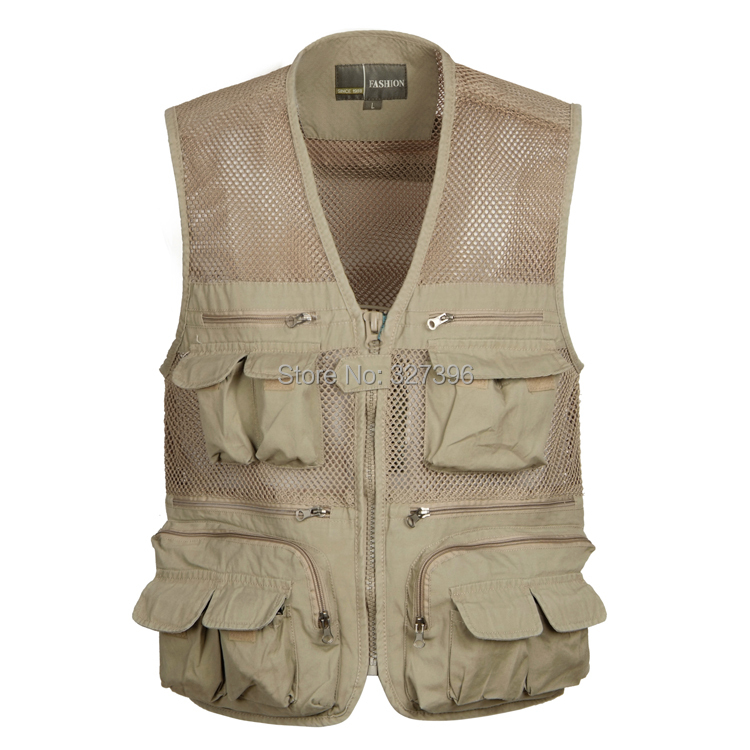 Summer Tactical Breathable Multi Pockets Casual Fish Vest Men L 4XL