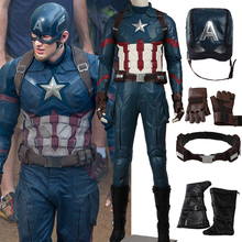 2016 Hot Movie adult Captain America 3 Civil War Cosplay Costume Steve captain america costume Adult Men Halloween